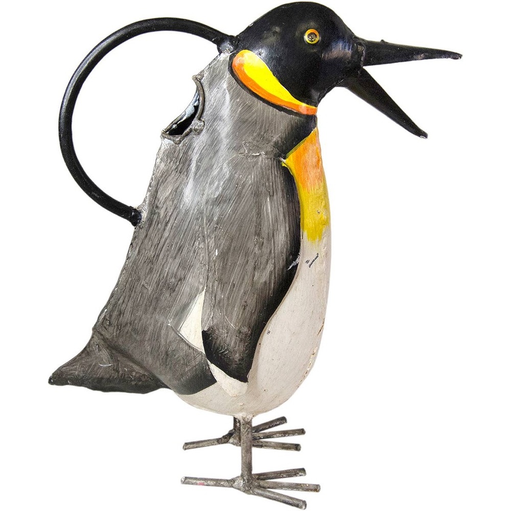 Hand painted Metal Penguin Watering Can